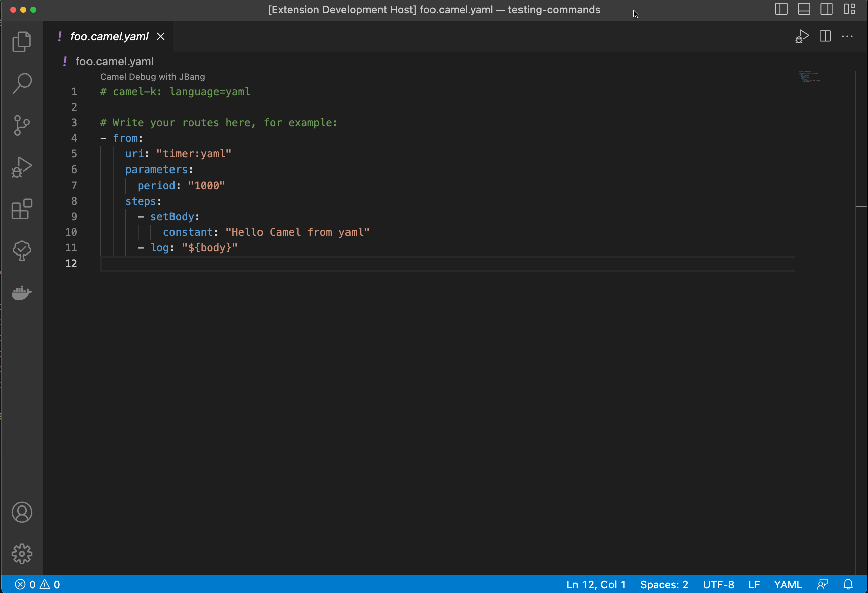 New command to Run Camel Application with JBang